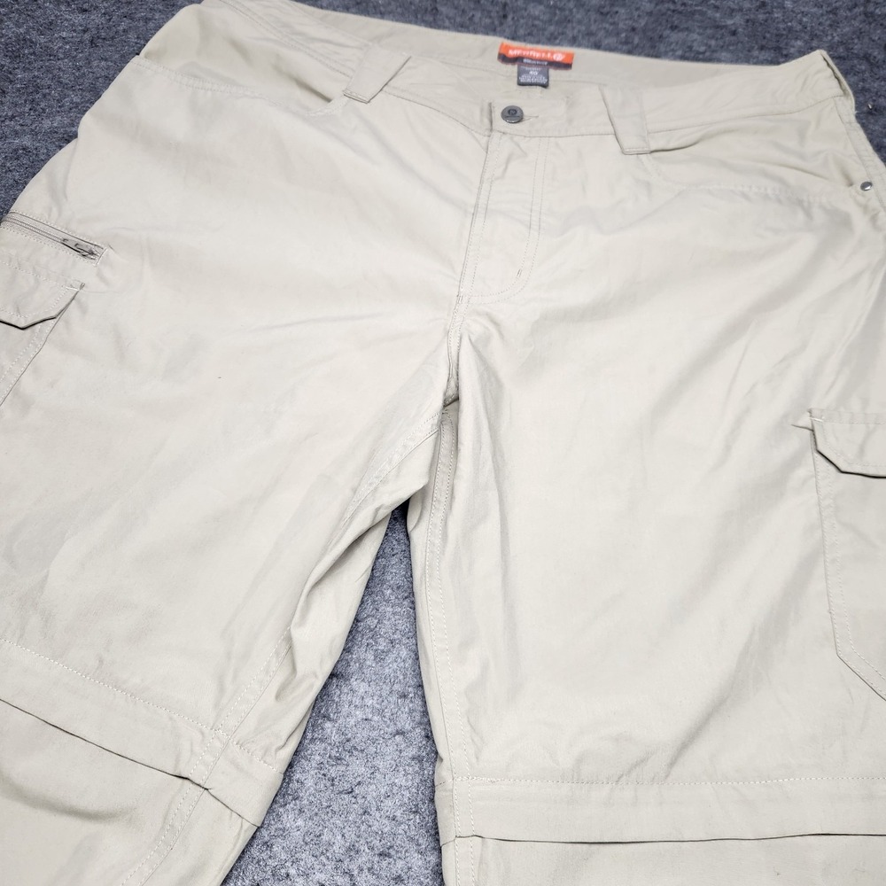 Merrell Mens Convertible Zip Off Cargo Pants Moisture Wicking Khaki Hiking 40x32
